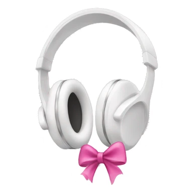 White headphones with pink bows on them sticker