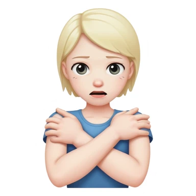 Person choking them self with arms crossed sticker