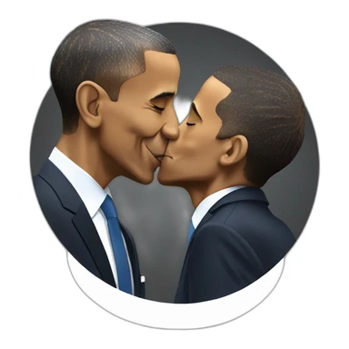 Barack Obama kissing emmanuel Macron sticker