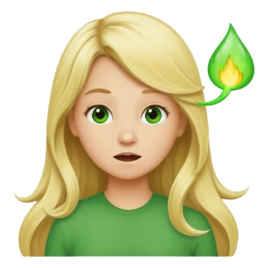 Long hair Blonde girl farting green  sticker