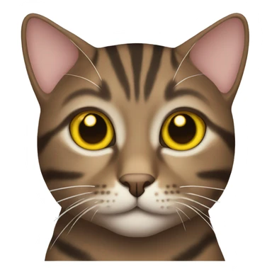brown tabby cat with yellow eyes sticker