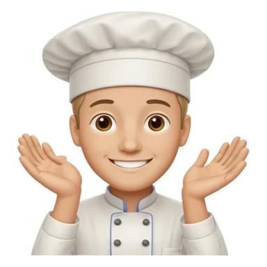 man with chef cap no utensil sticker