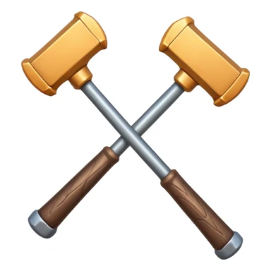 croisement de 2 marteaux (en mode duel, qui des deux va gagner) sticker