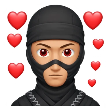 Ninja ojos de corazónes hombre sticker