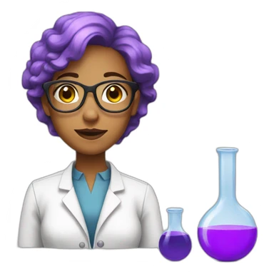 scientist women young with purple hair sticker