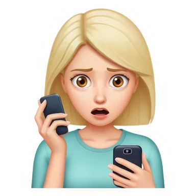 Woman looking at cell phone shocked sticker