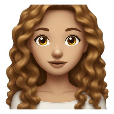 Beautiful brunette girl with freckles, long wavy hair, nose stud, light brown eyes and lashes, Italian sticker