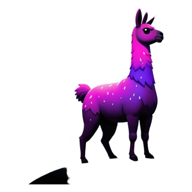 Fortnite llama signal projected in the night sky, similar to Batman's bat signal but with the Fortnite llama silhouette sticker