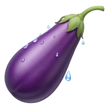make the eggplant longer and thinner and make the water misty I still want water to come out of the stem sticker