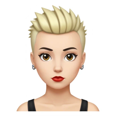 White woman with short hair mohawk black style sticker