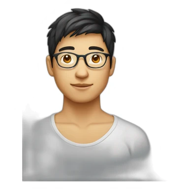 young-asian-man-with-round-glasses-natural-parm sticker