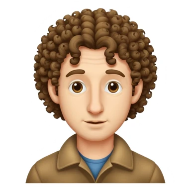 man with curly hair and big nose sticker