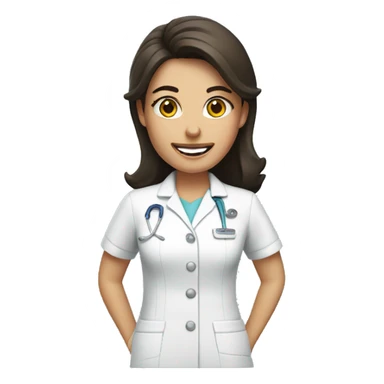 Brunette dentist  sticker