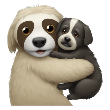Sloth petting a Newfoundland dog sticker