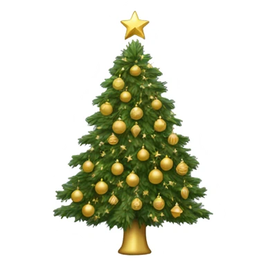 A Christmas tree with gold ornaments  sticker