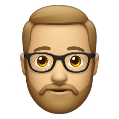 Homme sans cheveux avec de la barbe et une paire de lunettes sticker
