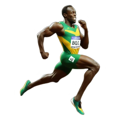 usain bolt running sticker