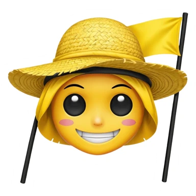 One piece straw hat flag sticker