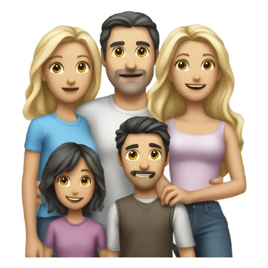 Father 40 beautiful wife white girl daughter blond 7 son blond 10 sticker