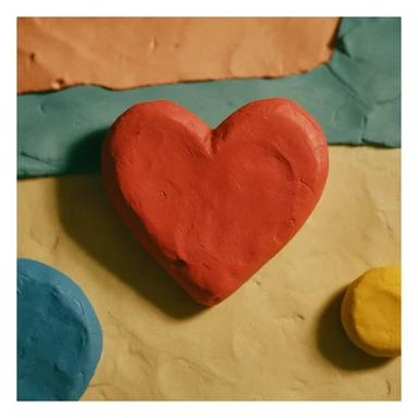 heart, claymation style sticker