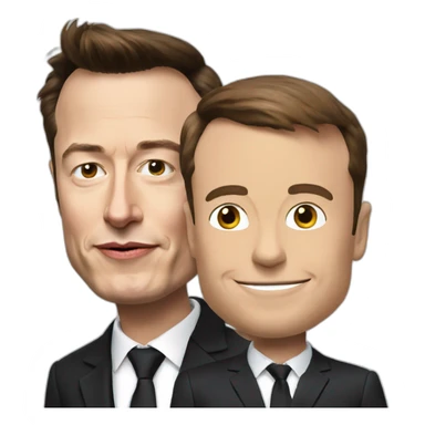 Elon Musk with Emmanuel Macron  sticker