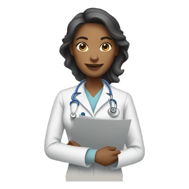 woman doctor holding blueprints sticker