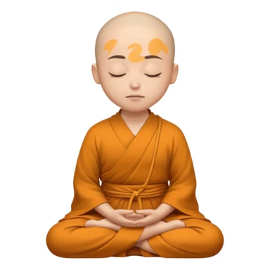 content face typing, eyes closed in a meditative, zen state, monk dress sticker