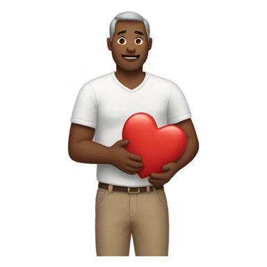 Father holds his  big heart in his arm sticker