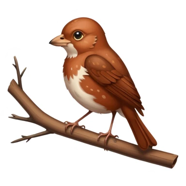 A curious fox sparrow perched on a thin branch. sticker