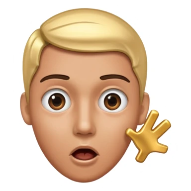 лицо удивленного человека сбоку, которого притягивает  магнит sticker