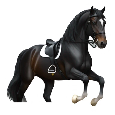 dressage black horse sticker