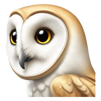 Barn owl with unicorn horn sticker