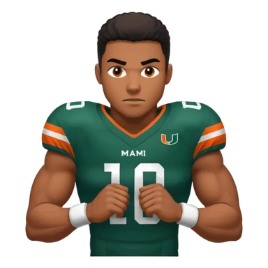 black football player for the university of miami wearing number 10 sticker