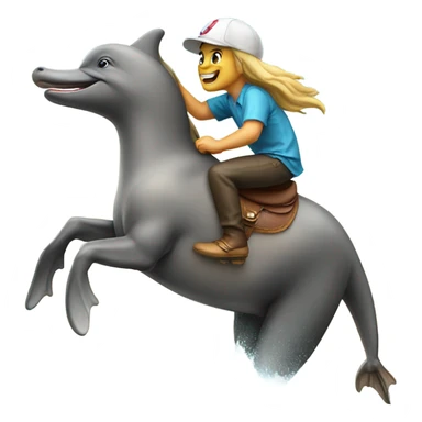 Dolphin riding a bronco sticker