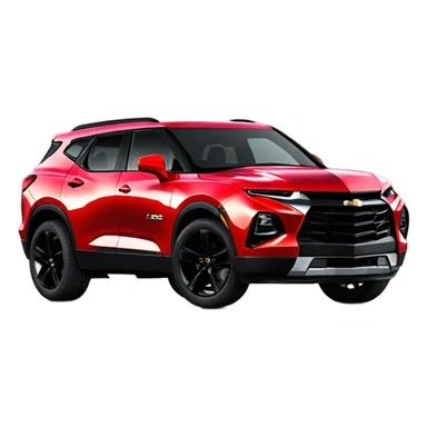 2020 Red Chevrolet Blazer with black wheels sticker