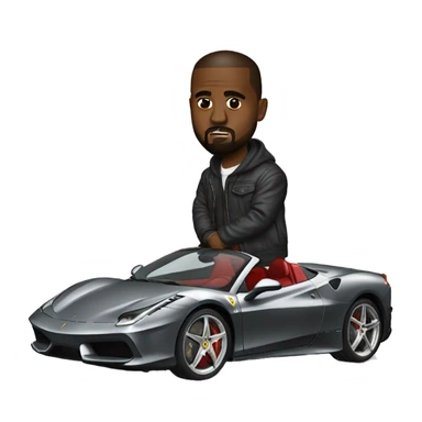 Kanye west driving a ferrari  sticker