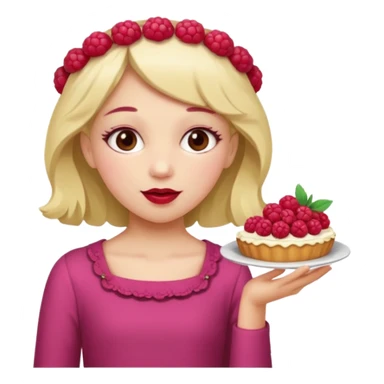 Raspberry torte human full body girl with a raspberry barrette on her head sticker