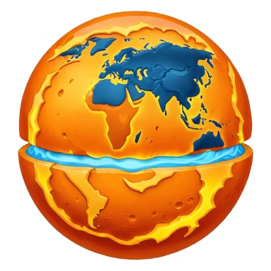 Planet Earth core and crust sticker