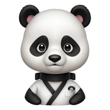 cute panda doing karate portrait, head and shoulders only, wearing white gi uniform, black belt visible, determined face, 3D cartoon, mobile game icon style, clean background, no text, no watermark
 sticker