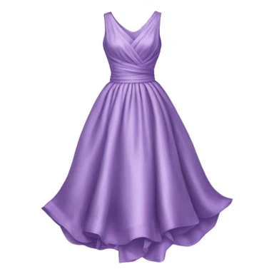 Realistic silk lilac dress isolated sticker