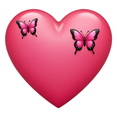 Really cool heart emoji for my sexy girlfriend that’s mainly  red & black. With just tiny hot pink butterflies on it.  sticker