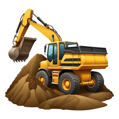 Excavator dirt dump truck sticker