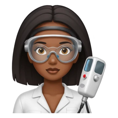 black girl doing laser hair removal sticker