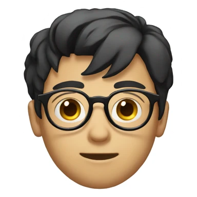 emote boy with a black short untidy hair holding ciggarates wearing glasses sticker