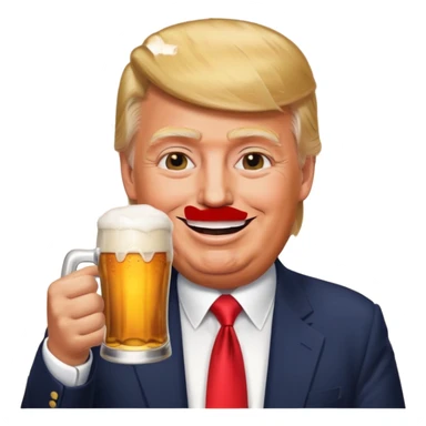 Donald trump drinking a beer sticker