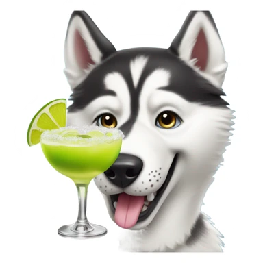 Husky cheersing a margarita sticker
