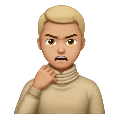 someone grabbing their neck and acting angry sticker