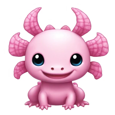 high detailed pink cute axolotl stitch chibi sanrio pokemon like chinese dragon sticker
