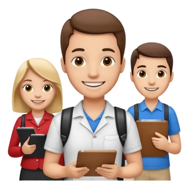 Student Leader + clipboard, Tour Group. sticker