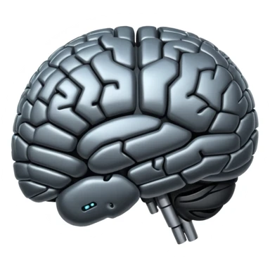   Create an emoji in which it is representing AI brain in black color professional and luxury  AI sticker